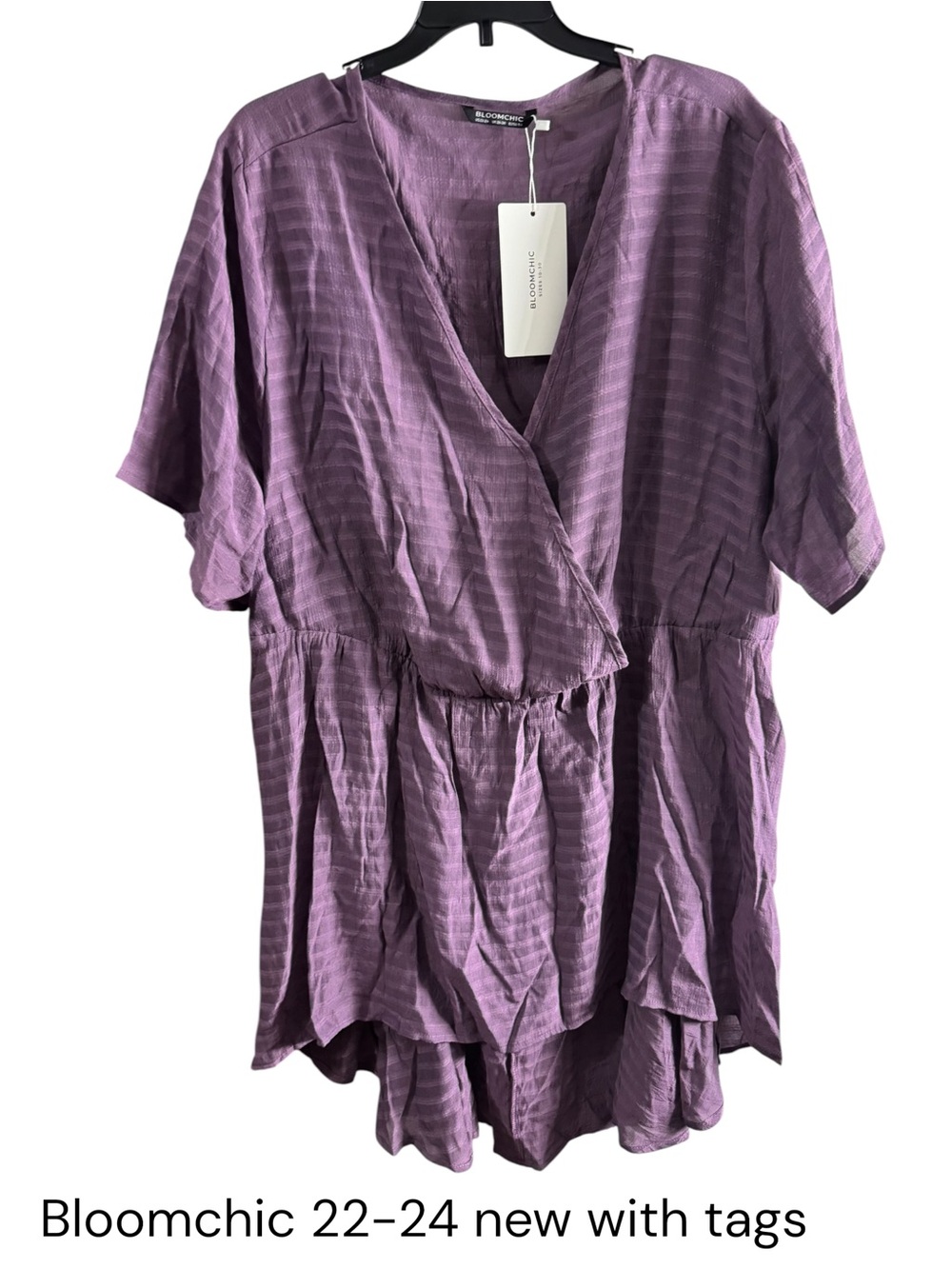 BloomChic Lavender Purple Wrap-Style Tunic Top